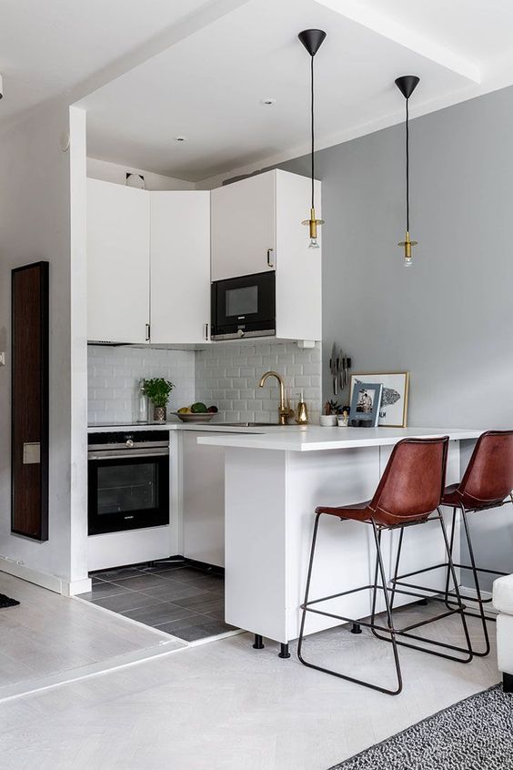 Industrial chic small kitchen design 2021